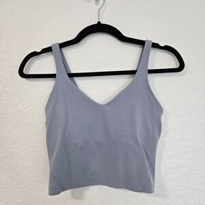 Lululemon 4 Align Tank Top Pale Blue V Neck Racerback Cropped Athletic Workout
